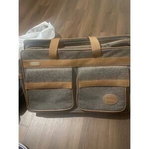 Vintage Lancaster Tweed and Leather Tote Bag